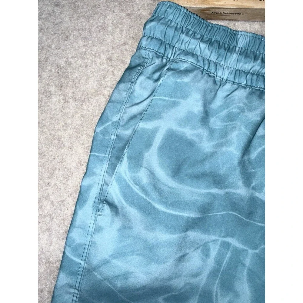 Hurley Men’s Medium Volley Swim Trunks With Built In Shorts And Pockets Blue